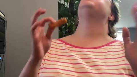 eating chicken nuggies and fries.