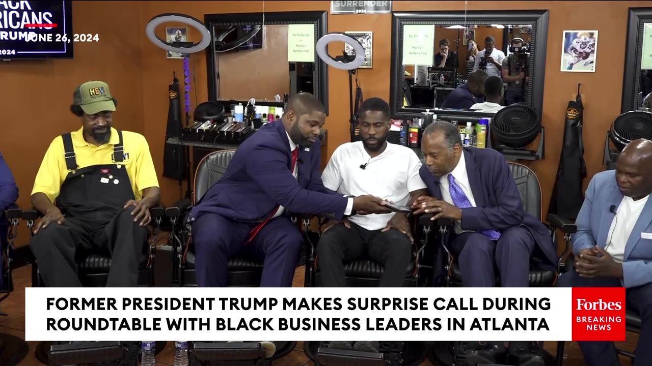 BREAKING NEWS- Trump Makes Surprise Call During Roundtable With Black Business Leaders In Atlanta