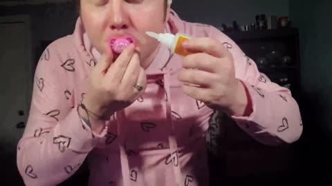 Guy superglues a pacifier to his mouth WTF