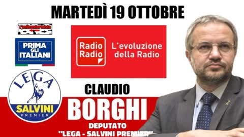 🔴 Intervista all'On. Claudio Borghi su "RadioRadio" del 19/10/21 - Risultati elezioni amministrative