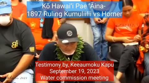 Testimony by, Keeaumoku Kapu - Voices of Hawai'i