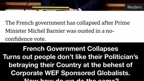 French Government Collapses.