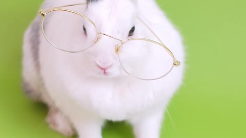 Cute Bunny with eyeglasses