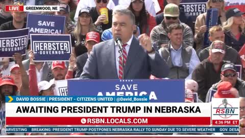 David Bossie Full Speech and Rigged Movie Trailer from Save America Rally in Greenwood, NE.