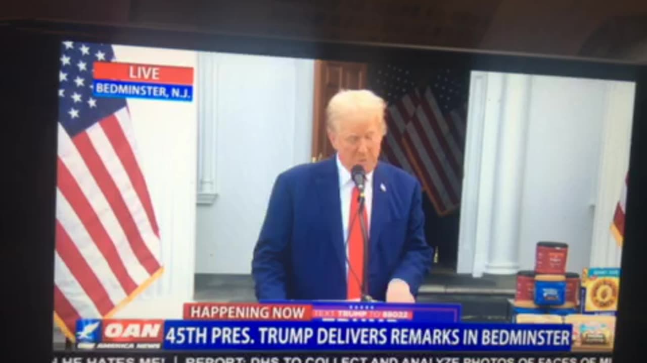 OANN 45 th president Donald Trump delivers remarks in Bedminister 08/15/24 05:25 pm