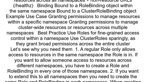 Difference between Role vs ClusterRole