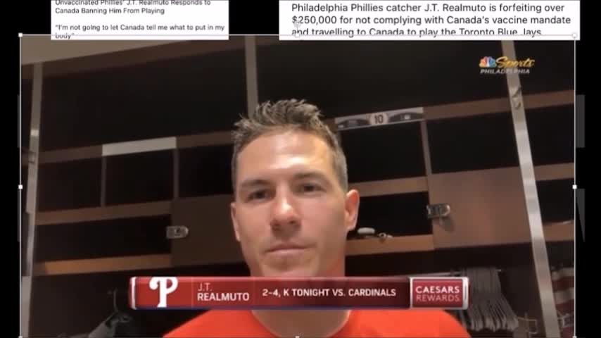 And We Know - Philadelphia Phillies catcher will not let Canada tell him what to put in his body