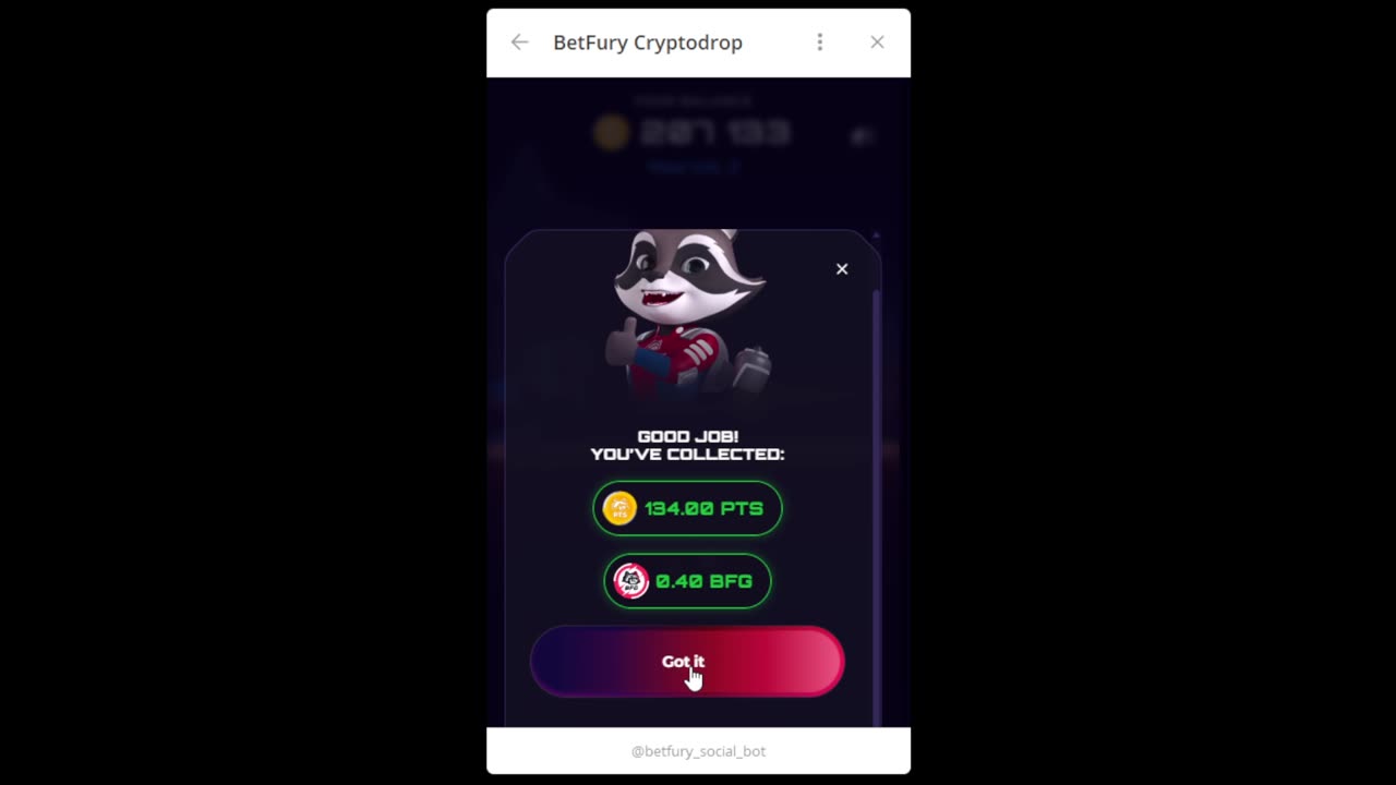 BetFury Cryptodrop (Telegram) - 4th Payment Withdraw +104.75 BFG | Total: 334.63 BFG