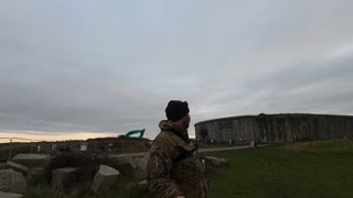 Going to do a vlog next to a lighthouse at Hurst castle.