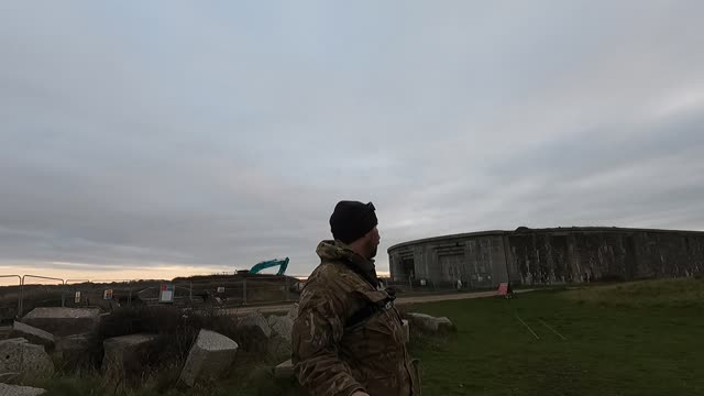 Going to do a vlog next to a lighthouse at Hurst castle.