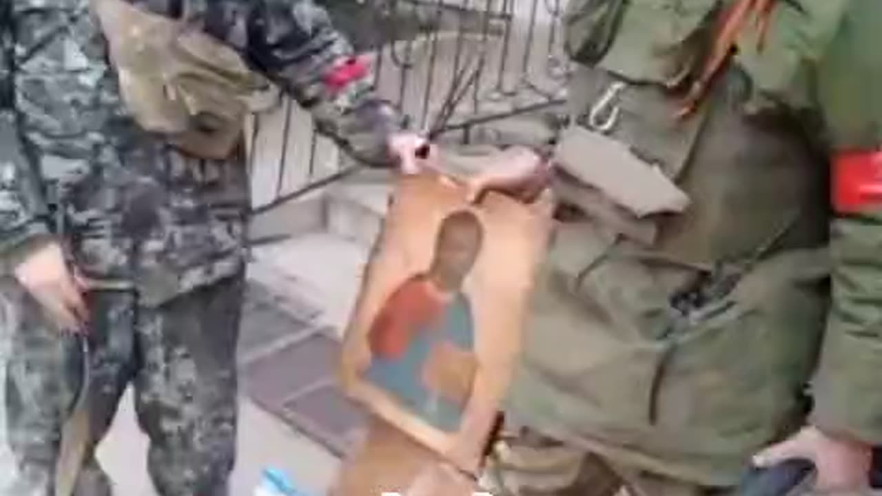 Russians Looting Icons from Ukrainian Churchs in Occupied Areas