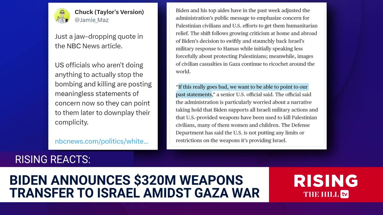 Biden Sends $320M WEAPONS GIFT ToIsrael After UN Calls Gaza 'GRAVEYARD FOR CHILDREN': Rising