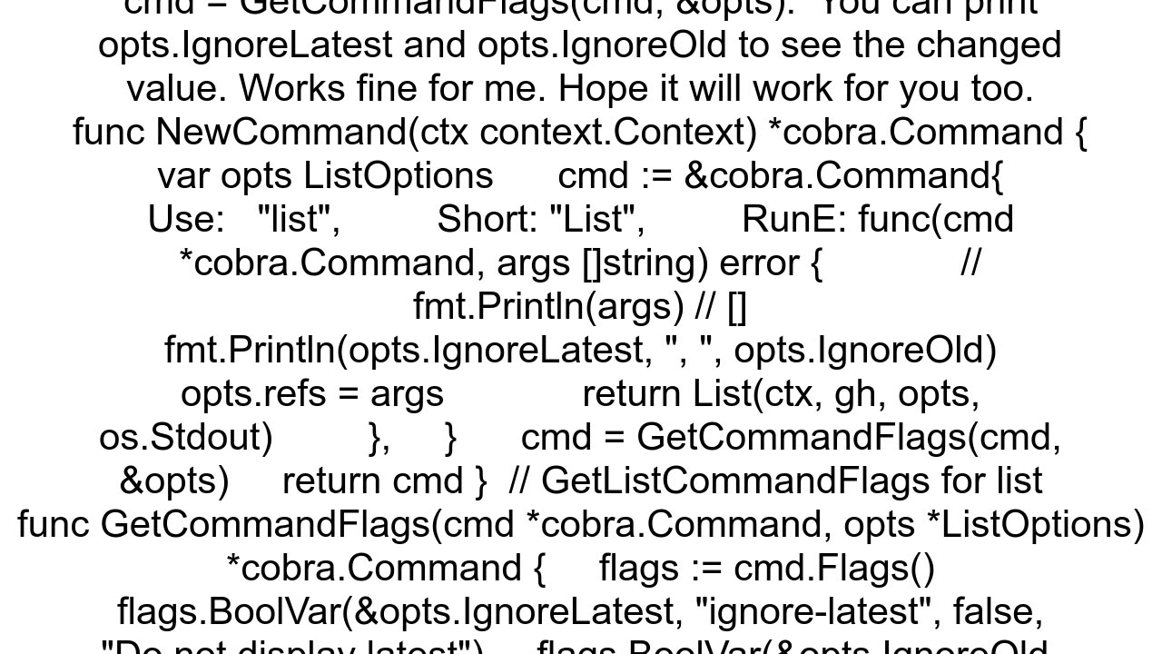 Golang Cobra command flags in common function not getting values from CLI