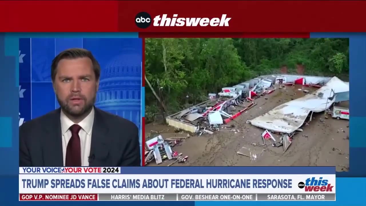 Martha Raddatz Grills J.D. Vance Over Trump’s False Claim on FEMA Aid to Red States