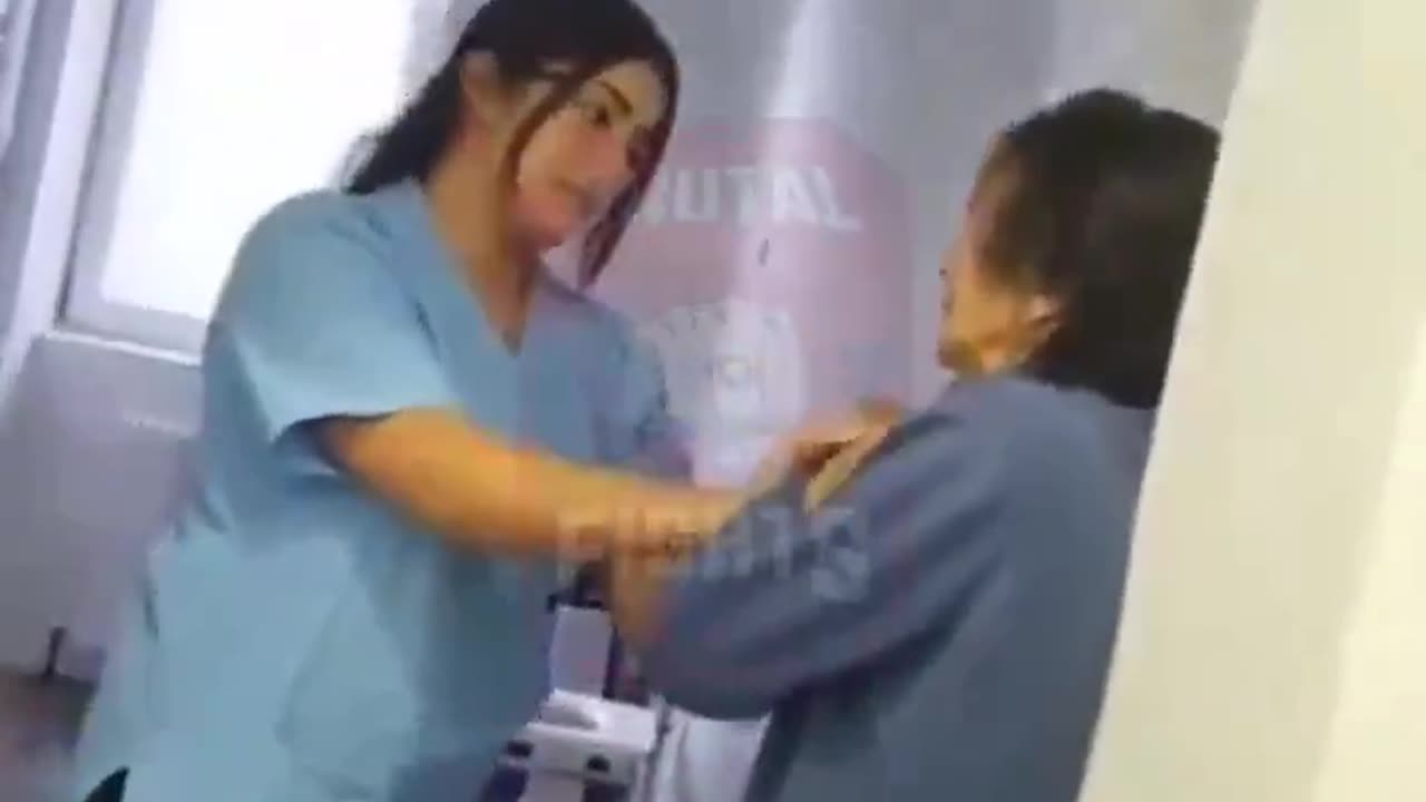 Nurse slaps and attacks old woman at nursing home while others film and laugh.