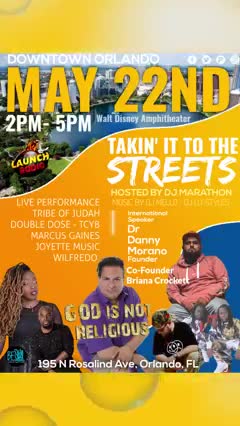 Sunday 22nd May 2022 2pm to 5pm Disney Amphitheatre Lake Eola Park Orlando