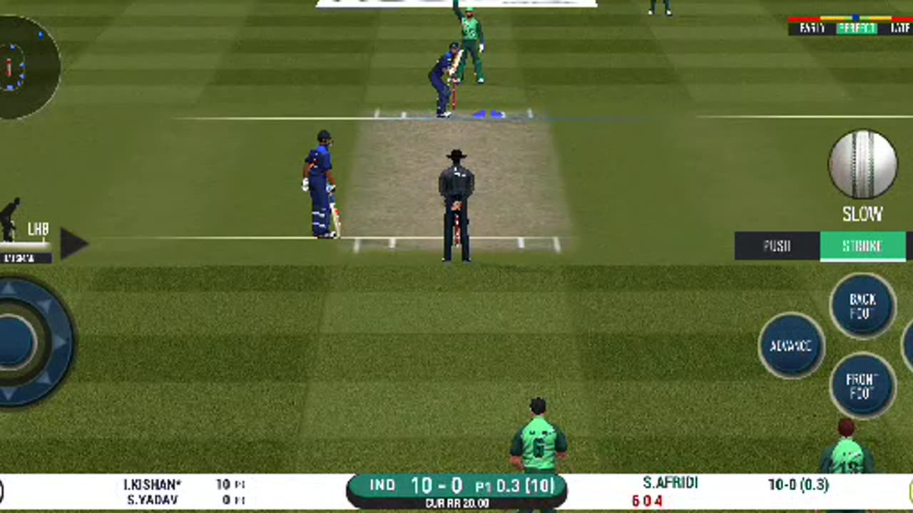 Cricket match gameplay