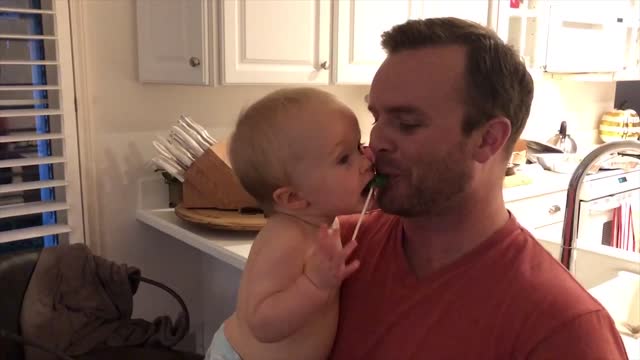 funny and sweet father and baby video