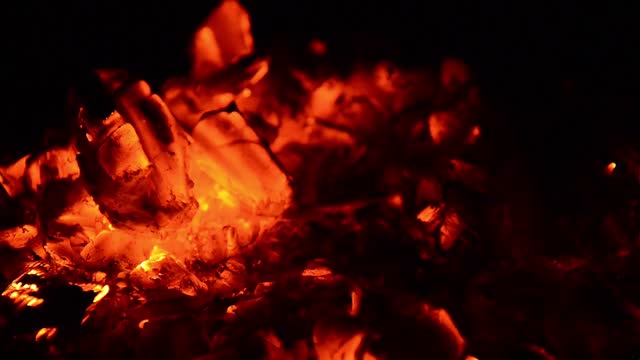 The glow of a coals fire