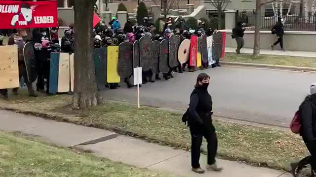 Minnesota. Patriots vs Antif#$k. I think the anti crew are only there because the police are.