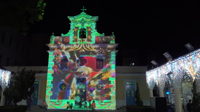 In Pair - Macao Light Festival 2021 - Chapel of St. Francis Xavier and Largo Eduardo Marques