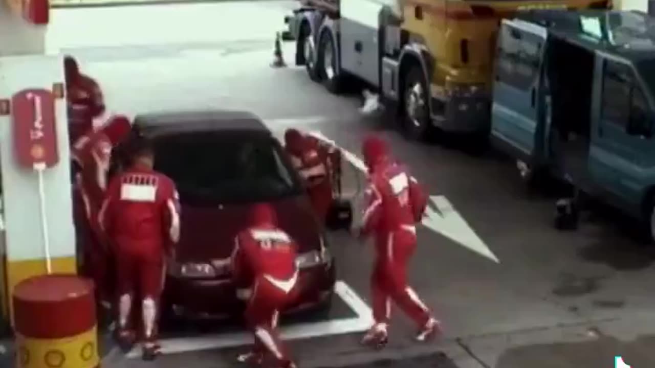 Imagine, you enter the gas station, Michael Schumacher