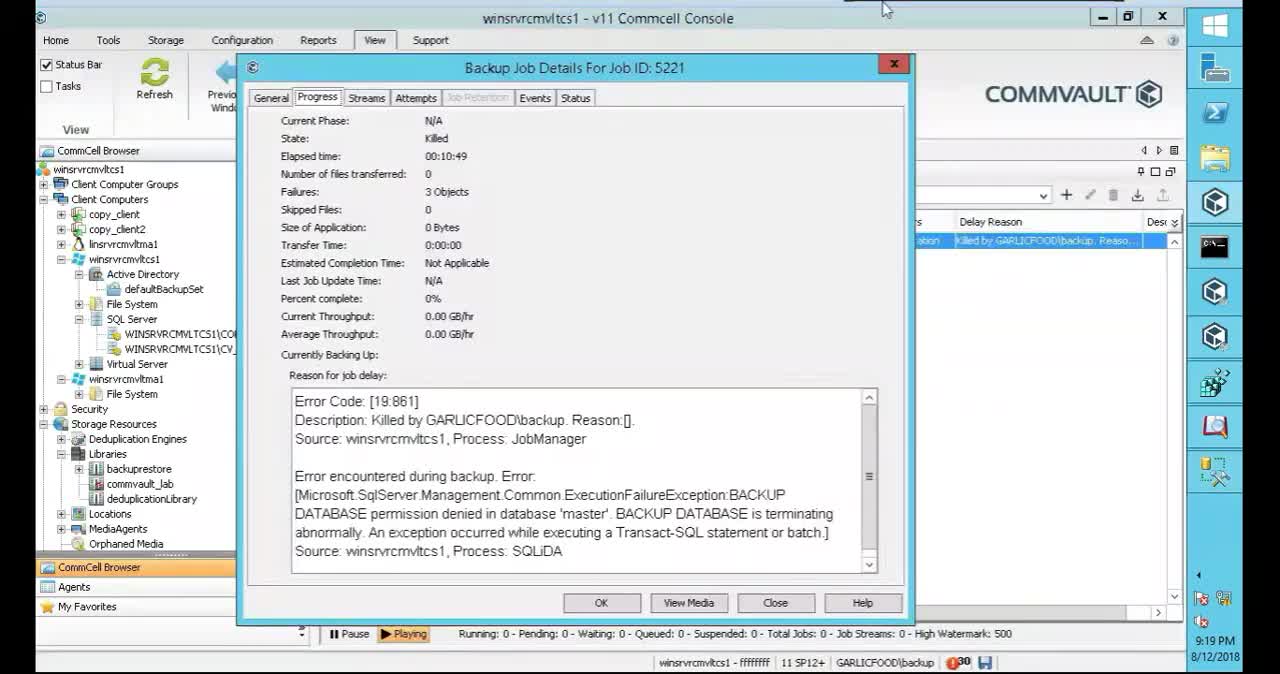 How to backup SQL in CommVault #getajobinit #getajobintech