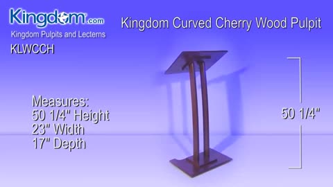 Kingdom Curved Cherry Wood Pulpit, Lectern, Podium (KLWCCH)