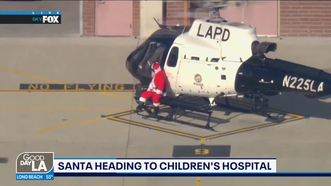 Santa gets ready to go to children's hospital