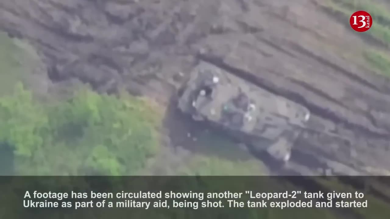 Russian army shows how it shot with a drone Leopard-2 tank in Ukraine