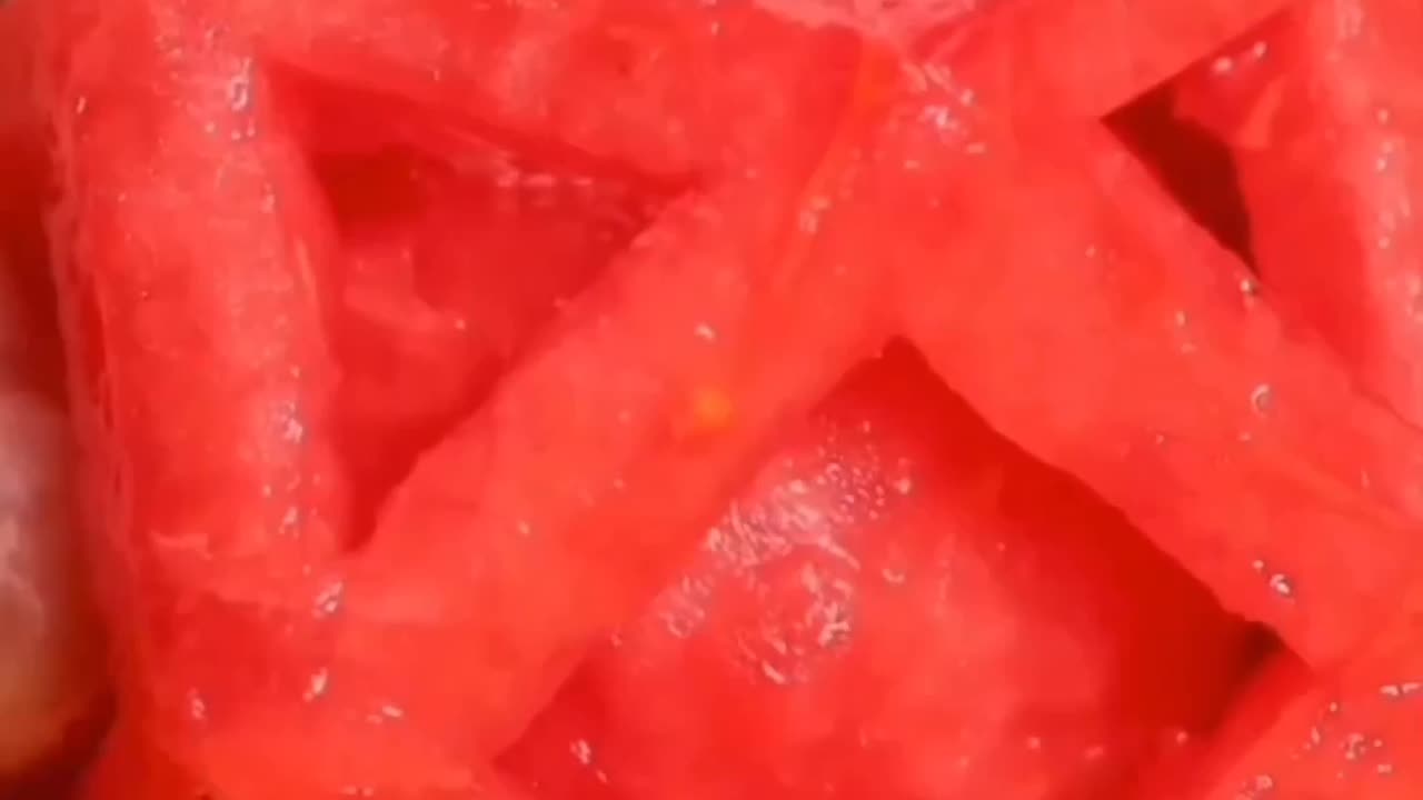 Satisfying water melon cut