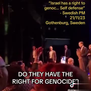 Swedish PM - The Zionist PoS made a freudian slip that warrants Genocide