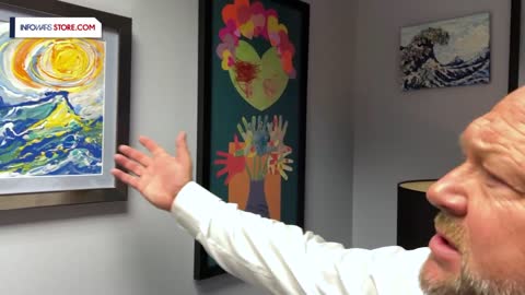 Alex Jones Gives A Tour Of His Office