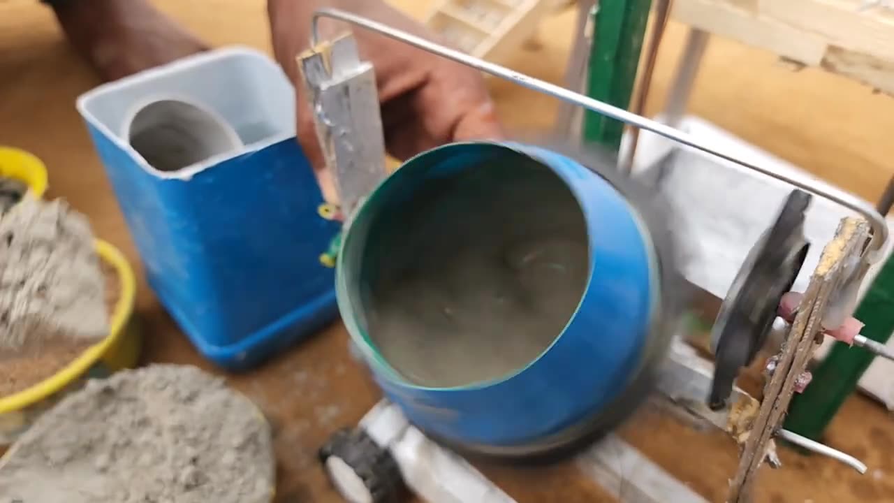 Diy mini cement mixer home concert science project