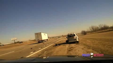 Wild Dashcam Video Shows Oklahoma Trooper Thrown From Side of Highway Crash.