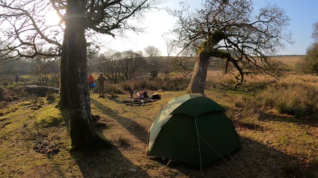 By the campfire . Riverside wildcamping. Speedlapse