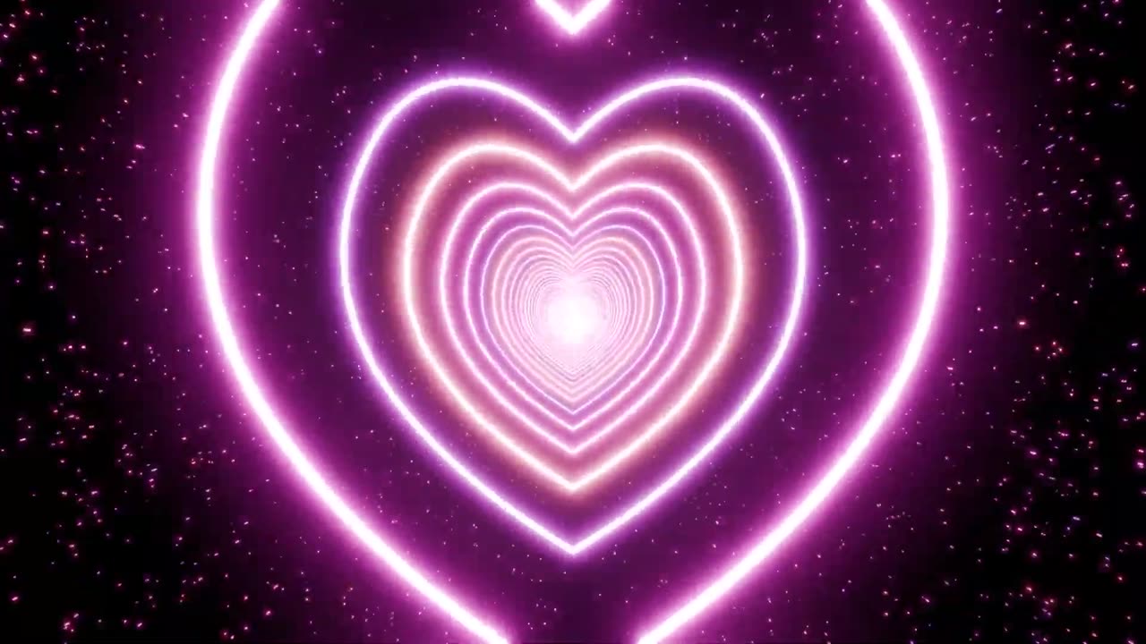 726. 🩷Celestial Hearts❤️A Relaxing Neon Tunnel Loop💗#PiS1m ❣️🔔#PiSrnd 👁️Have Fun!