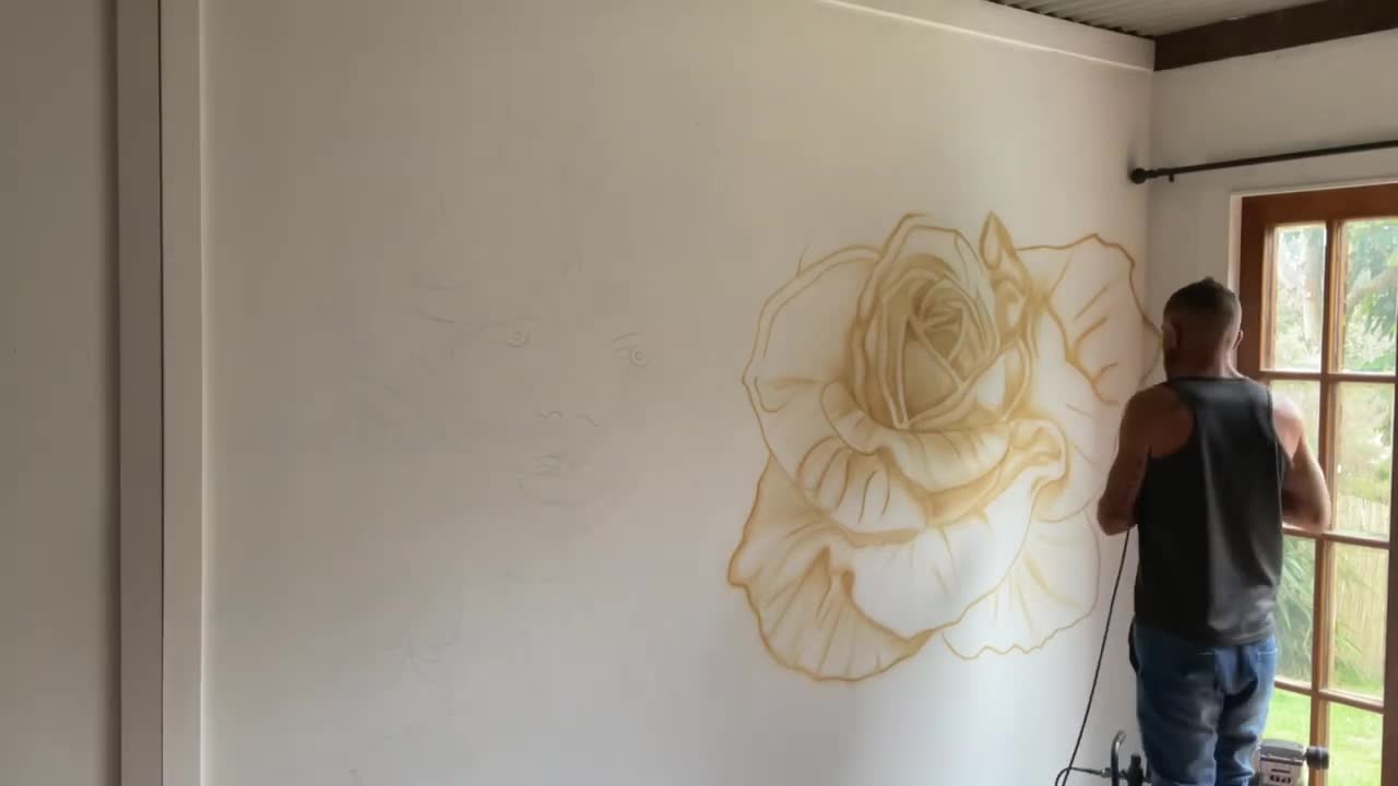 Freehand Airbrush wall mural, part 2