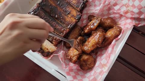 Take out Monday and Tuesday special from Big Bone BBQ & Wicked Wings in Markham, Ontario