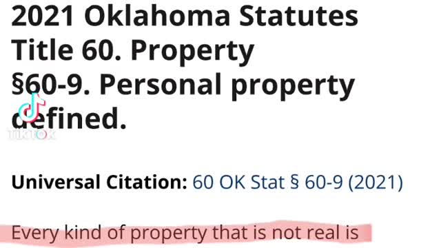 PERSONAL PROPERTY is NOT real PROPERTY