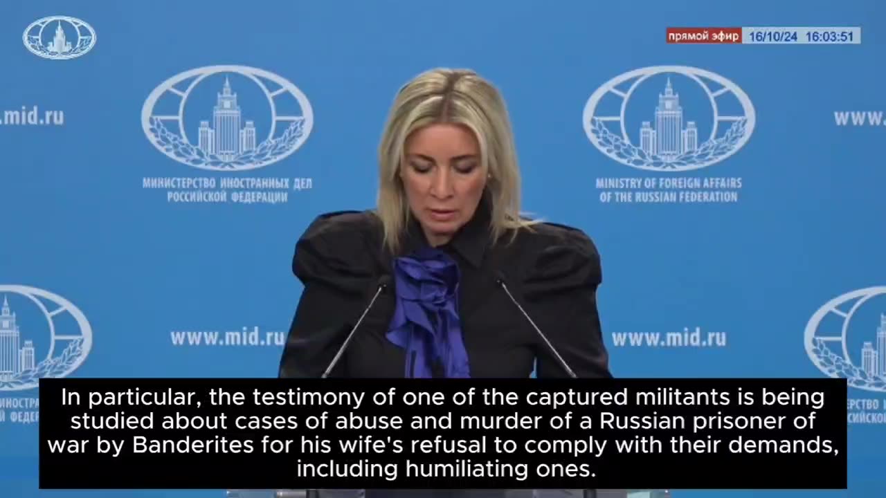 Zakharova on abuse of Russian captured soldiers