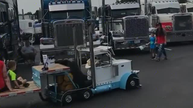 America's smallest truck driver? Is there anything smaller than him?