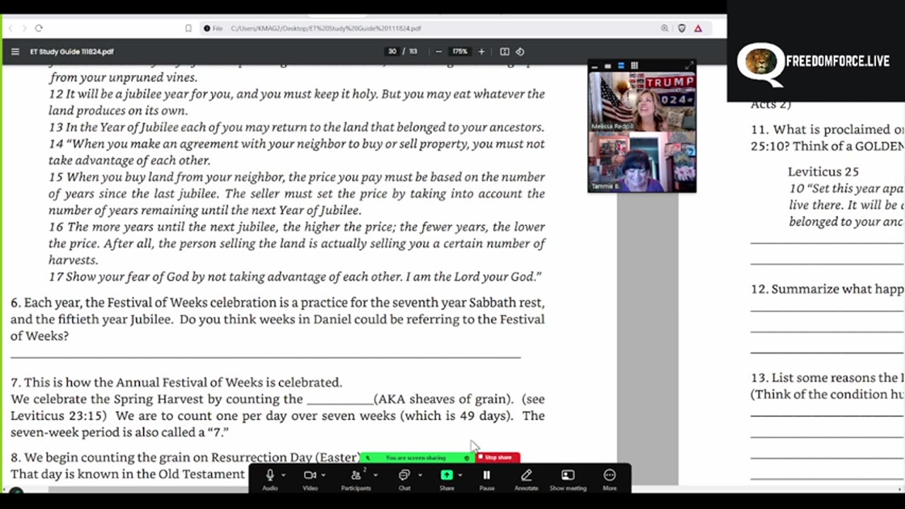 Freedom Force - JUBILEE! Debt Cancellation! End Times 12-14-24