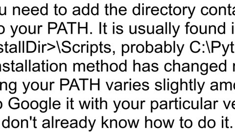 Using pip Python 27 Pipe not recognized as an internal or external command