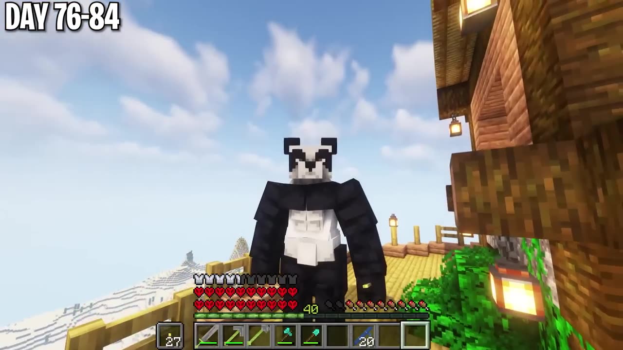 I Survived 100 Days as a PANDA in HARDCORE Minecraft!