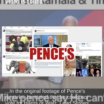 Fact Check: Mike Pence Did NOT Endorse Kamala Harris, Tim Walz -- Video Is Edited