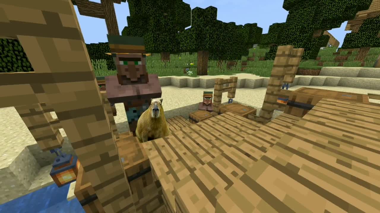 capybara playing minecraft