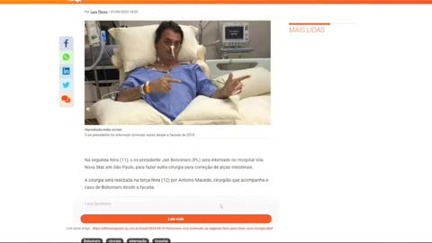 Bolsonaro fez cirurgia e está ótimo