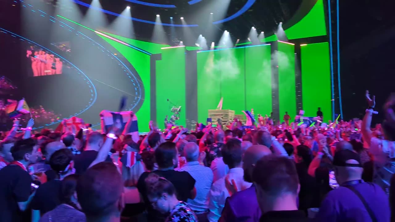 Cha Cha Cha from Käärijä from the crowd in M&S Arena. Eurovision Song Contest 2023 Grand Final