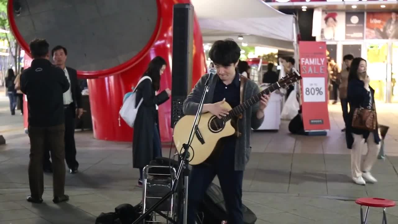 JHKTV] 신촌거리공연(Busking) 핑거기타리스트 김형준특집2 노크우드